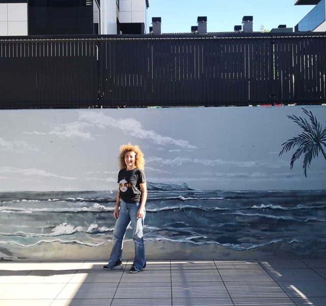 Pintura mural en Irun según boceto de cliente