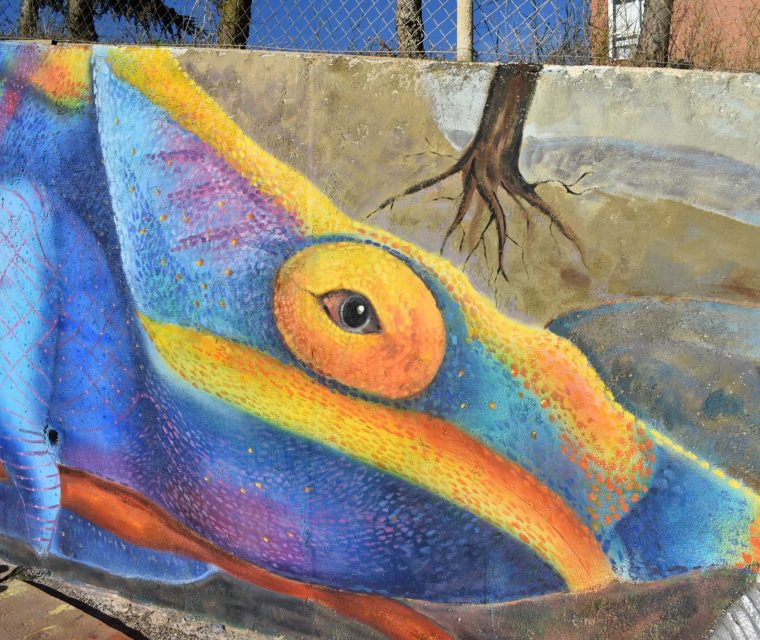 Mural Las Torres en Tafalla, diciembre de 2018